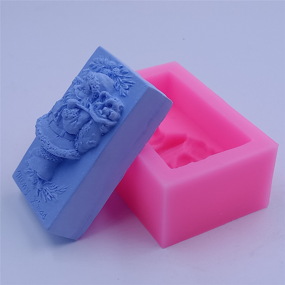 Santa Claus Soap Mold, Cake Chocolate Molds, Wax Resin Craft Gypsum Silicone Mold for Christmas Crafts