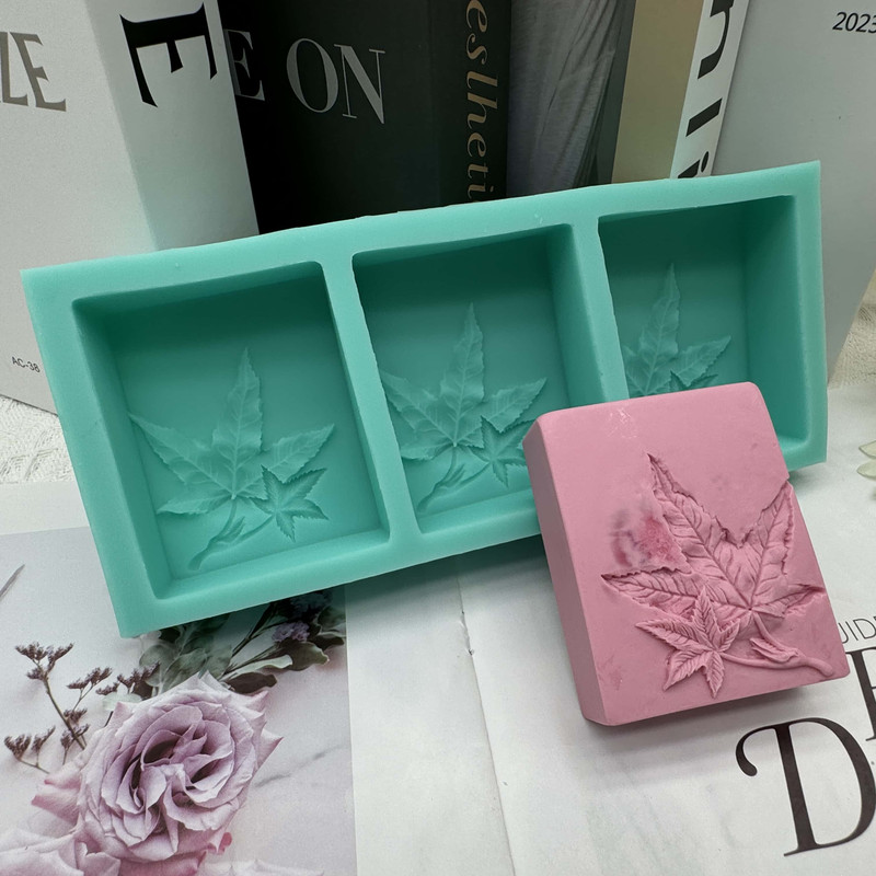 Handmade Silicone Soap Mold 3 Cavities Flower Design, Natural Soap Making, DIY Chocolate Candle Mold