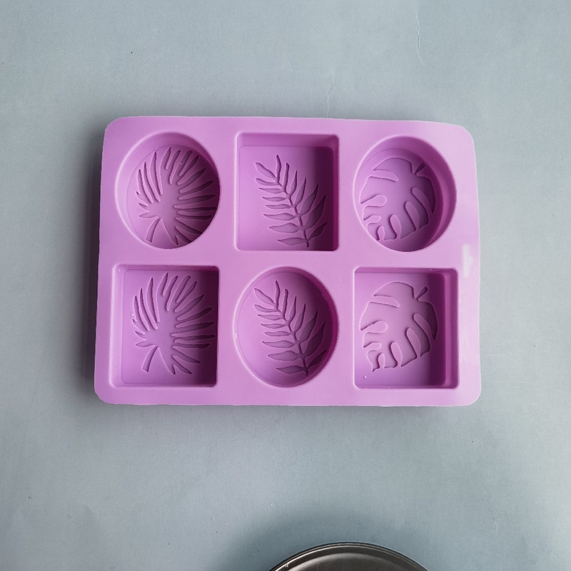 Handmade Soap Making Supplies Oval Square Leaves Silicone Mold, DIY Plaster Resin Candle Cake Baking Tools