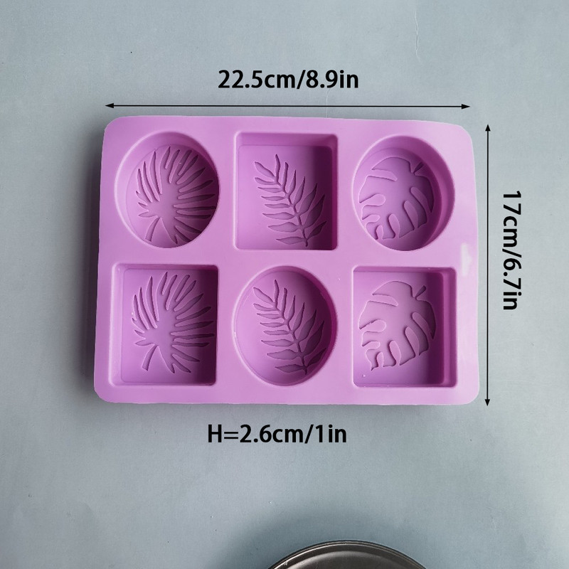 Handmade Soap Making Supplies Oval Square Leaves Silicone Mold, DIY Plaster Resin Candle Cake Baking Tools