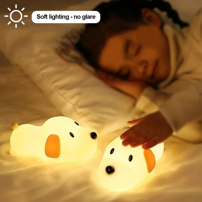Dimmable Puppy Dog Night Light For Kids Touch Sensor Silicone Lamp For Bedroom Perfect Childrens Sl 3