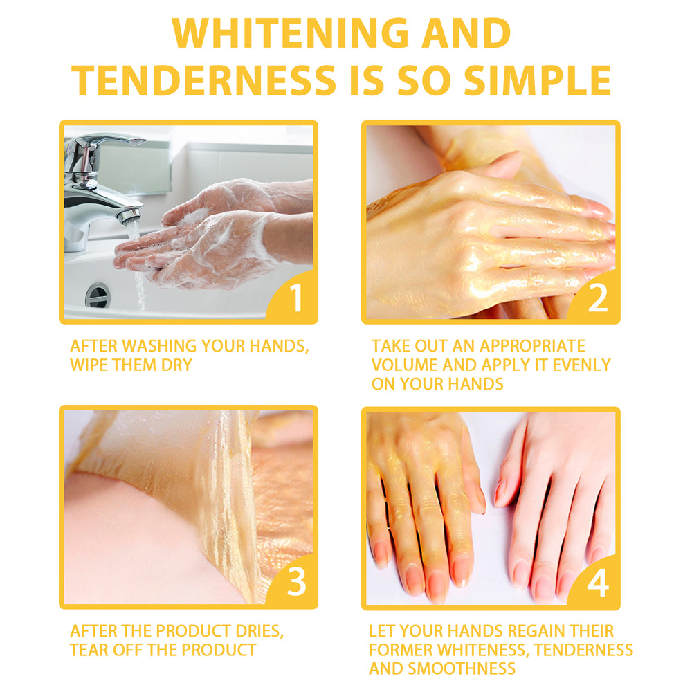 Gold Moisturizing Exfoliating Care, Nourishing Honey Hand Wax Mask, Hydrating Whitening Firming Hand Cream