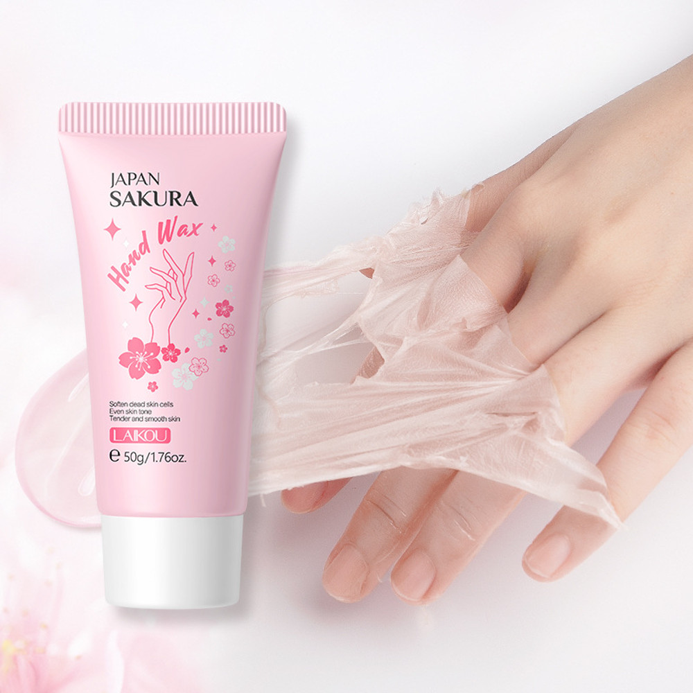 Sakura Moisturizing Hand Wax, Paraffin Hand Cream 50g, Repair Exfoliating Calluses Scrub Hand Mask Skin Care