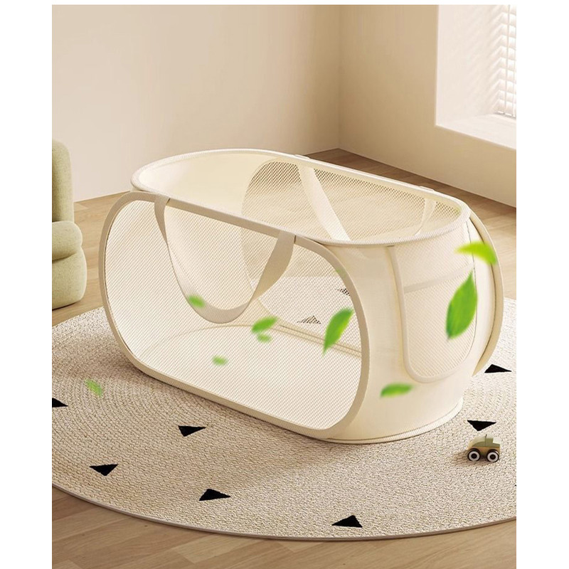 Large Capacity Children Toys Storage Basket, Laundry Basket Multifunctional, Breathable Mesh Bag for Dolls Storage