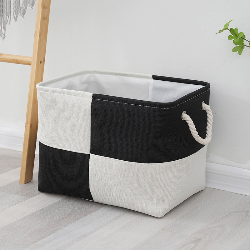 Linen Large Capacity Laundry Basket, Home Supplies Sundries Sorting Basket, Foldable Storage Basket with Handle