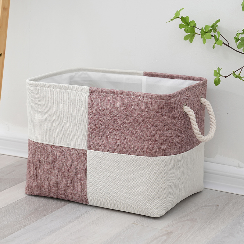 Linen Large Capacity Laundry Basket, Home Supplies Sundries Sorting Basket, Foldable Storage Basket with Handle