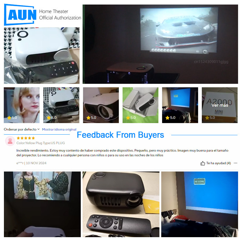 A2000 MINI Projector Portable, 1080P 4K HD Home Cinema Video Projector with Smart TV BOX 3D LED Laser Beamer for Outdoor