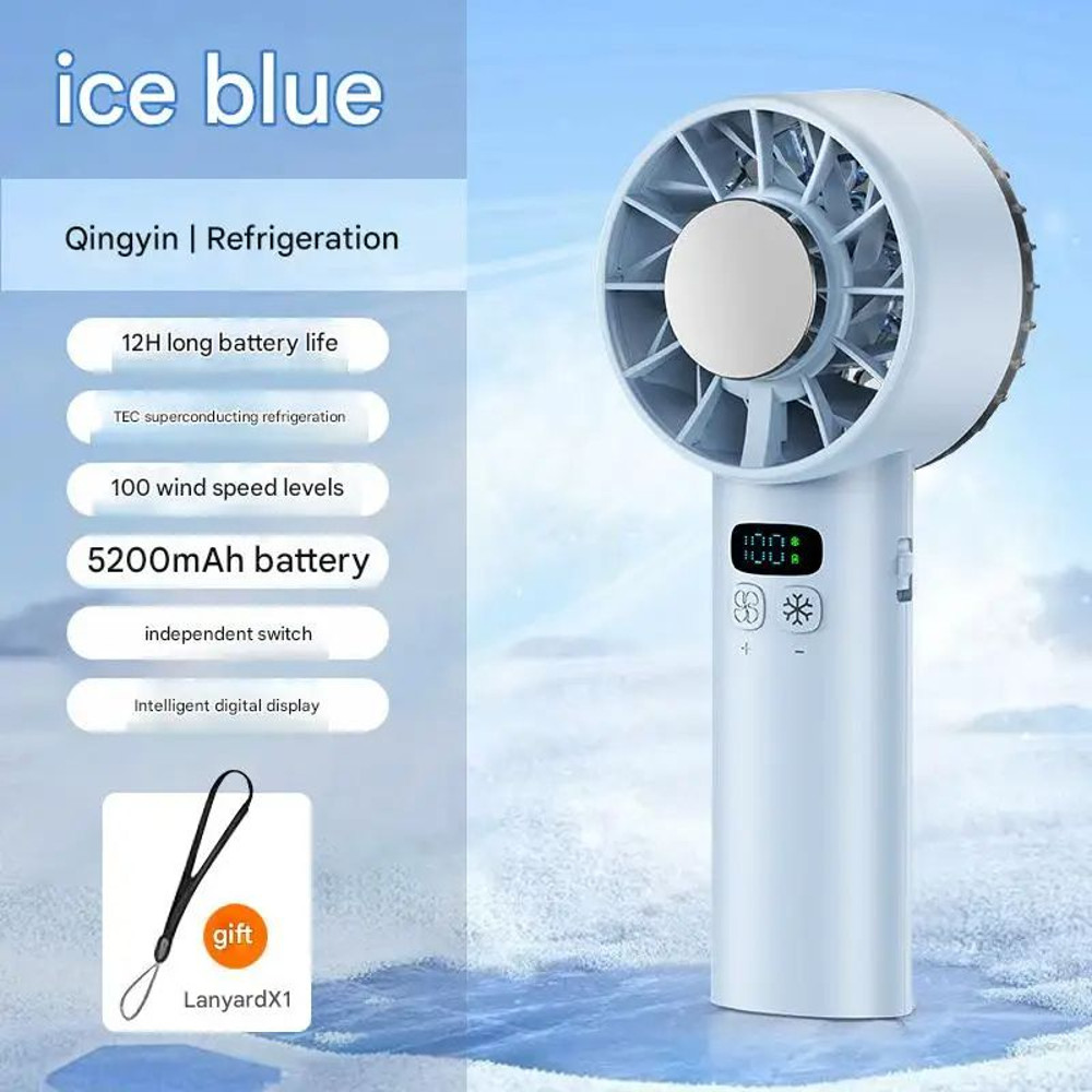 BALASHOV Ice Compress HighSpeed Cooling Fan USB Rechargeable Portable Mini Fan With LED Digital Dis 7