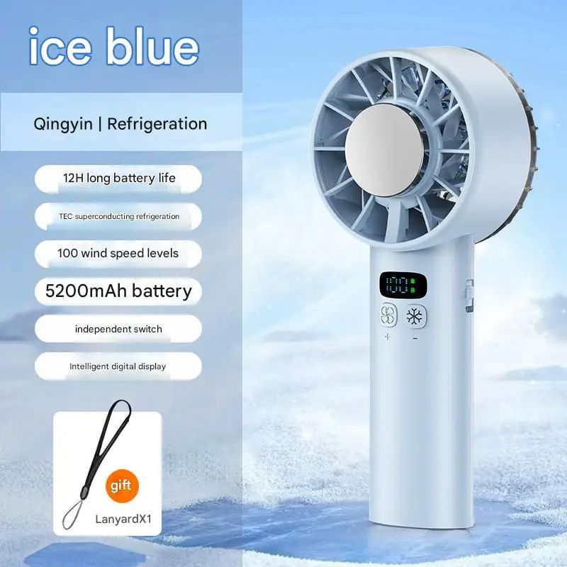 BALASHOV Ice Compress HighSpeed Cooling Fan USB Rechargeable Portable Mini Fan With LED Digital Dis 7