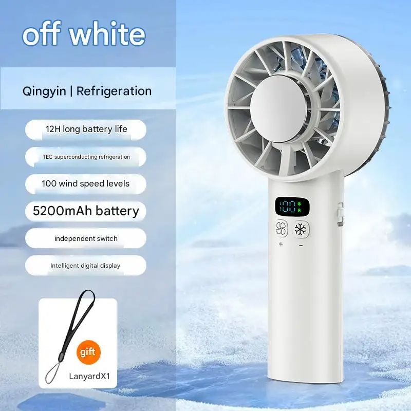 BALASHOV Ice Compress HighSpeed Cooling Fan USB Rechargeable Portable Mini Fan With LED Digital Dis 8