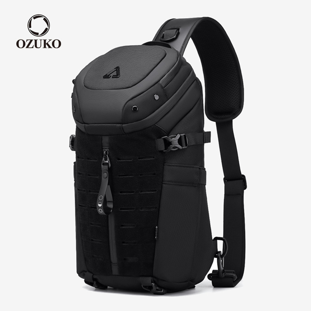 Waterproof Messenger Bag For Men Large Capacity Sling Crossbody Bag Fashion Chest Bag For Short Tri 1