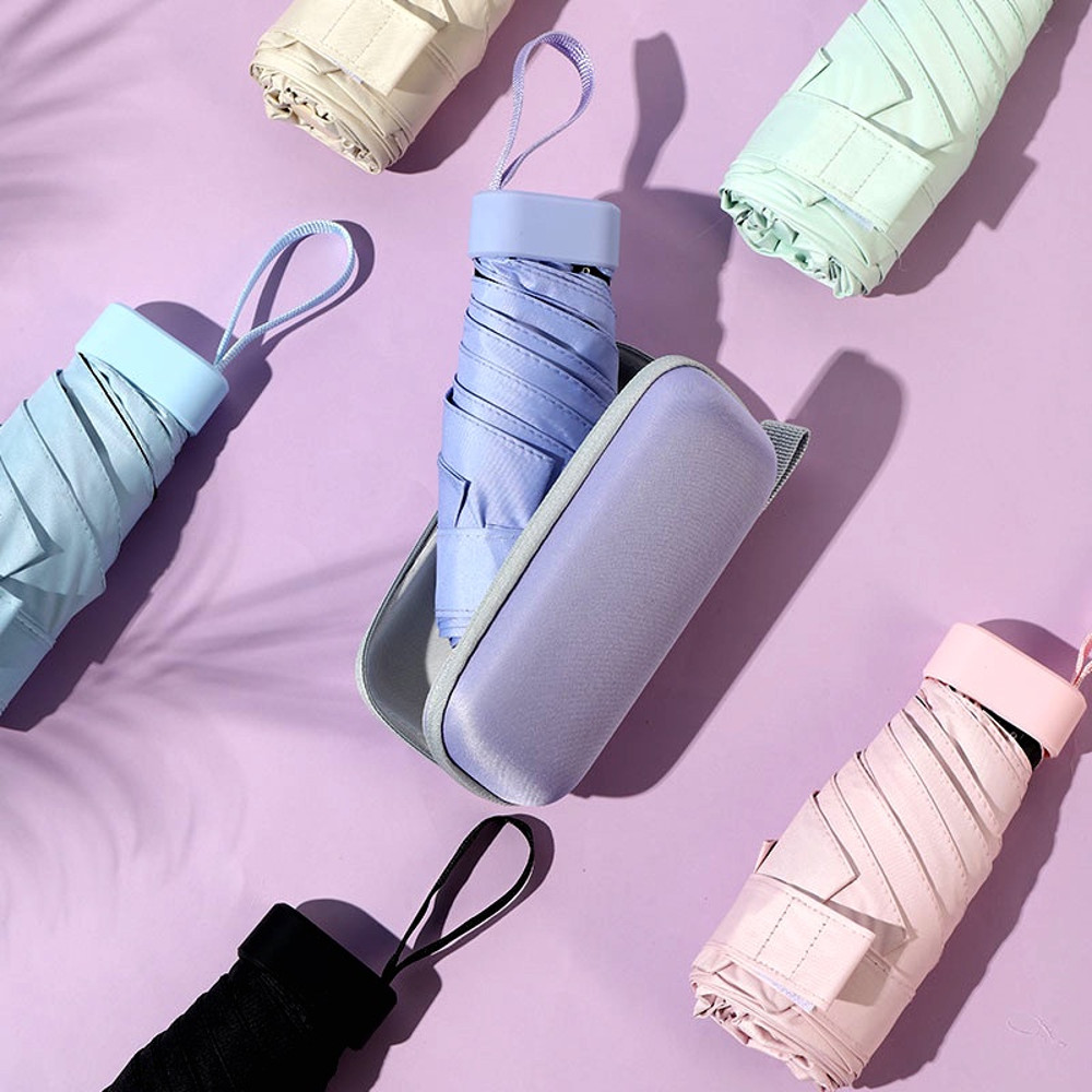 Mini Capsule Umbrella, Sunny, Rainy Dual-Use Portable Parasol for Rainproof, Sun Protection on Outdoor Travel