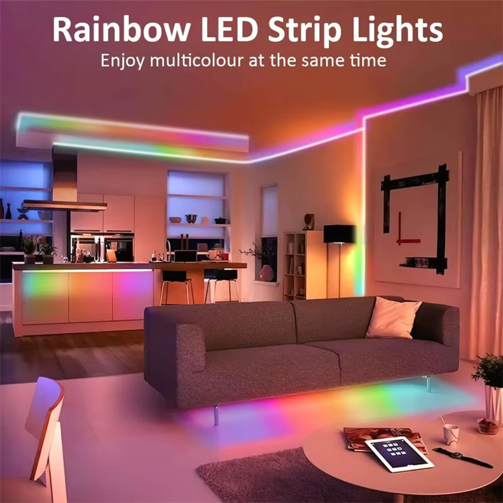 5V USB RGBIC Neon LED Strip, 1-5M IP65 Waterproof Bluetooth App Control, DIY Neon Decoration Lighting with Remote