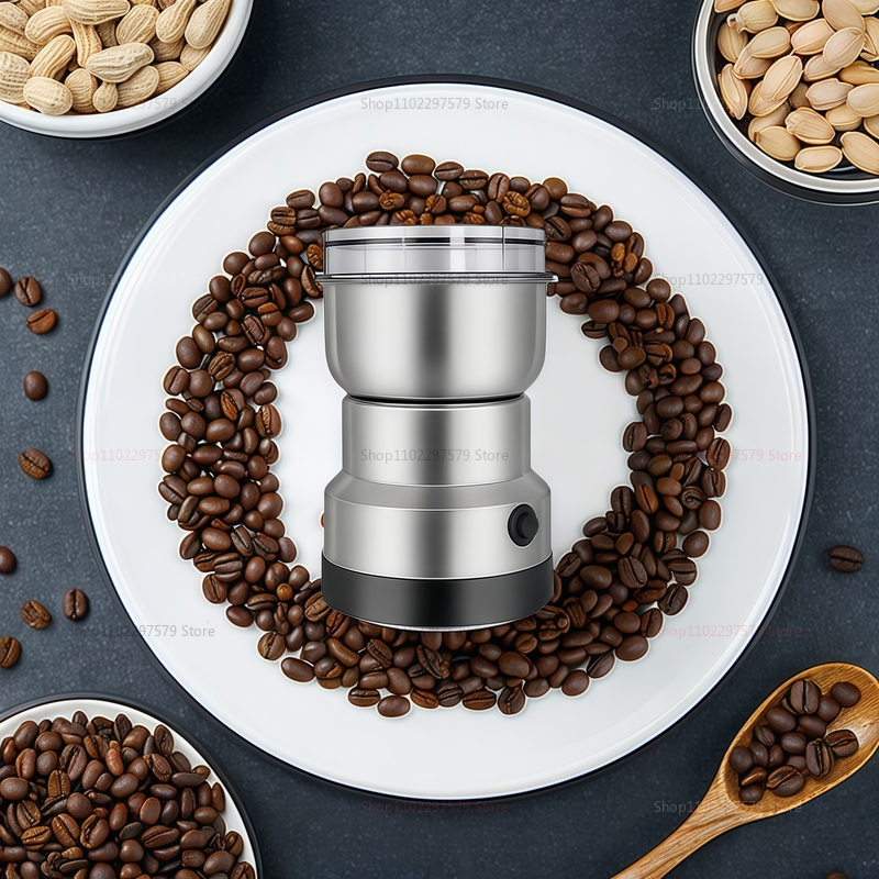 Electric Grinder for Household Multi-Functional Grinding of Spices, Coffee Beans, Grains & Herbs, 150W Powder Machine