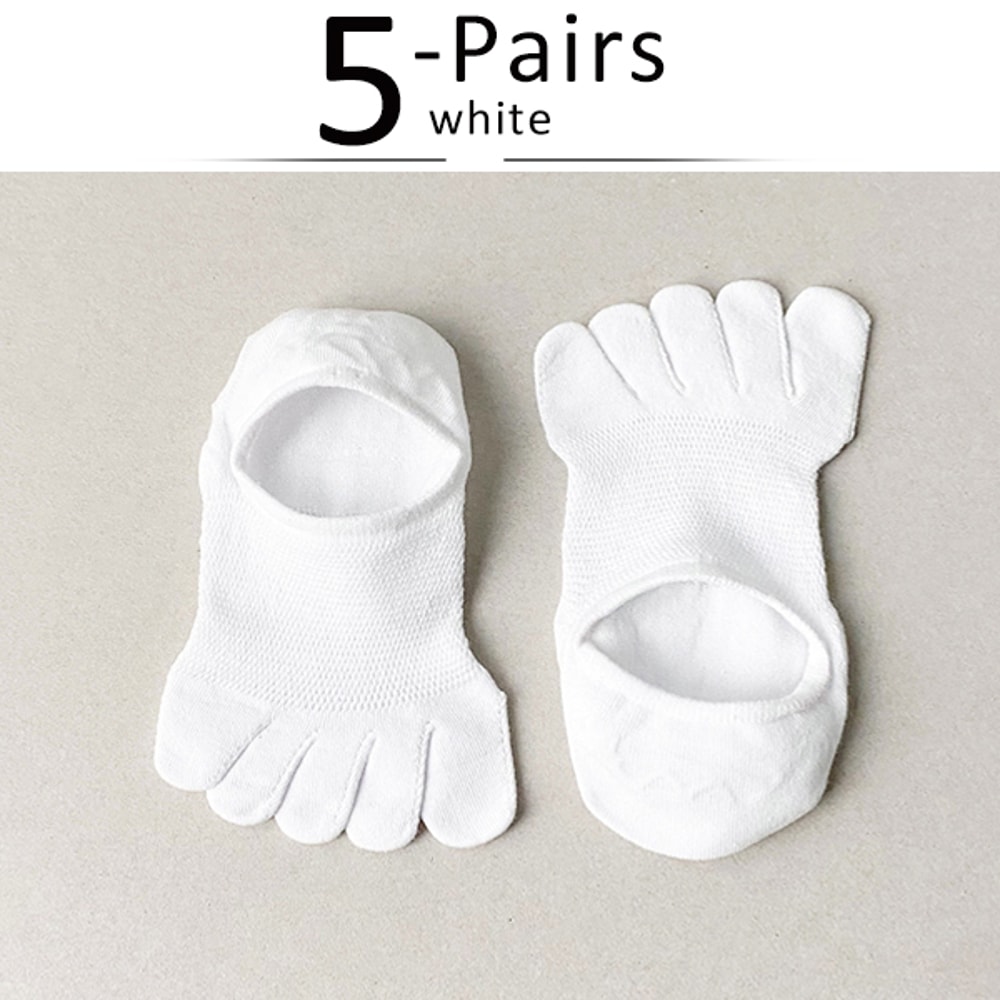5 Pairs Invisible Toe Socks, Summer Thin Cotton Mesh, Breathable, Deodorant Cool 5 Finger Socks