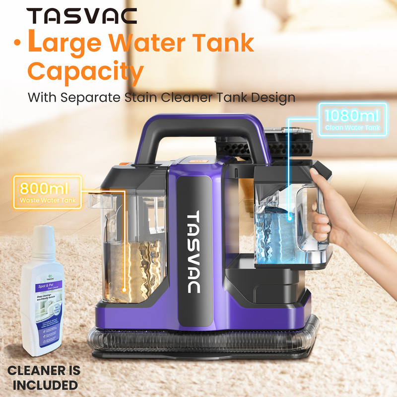 TASVAC C7 Portable Carpet, Upholstery Cleaner Machine for Pet Stains, Stairs, Couches, Area Rugs & Car Seats