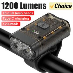 t6 led bike front light, rechargeable bicycle headlight with bright led waterproof design for mtb road bike night riding