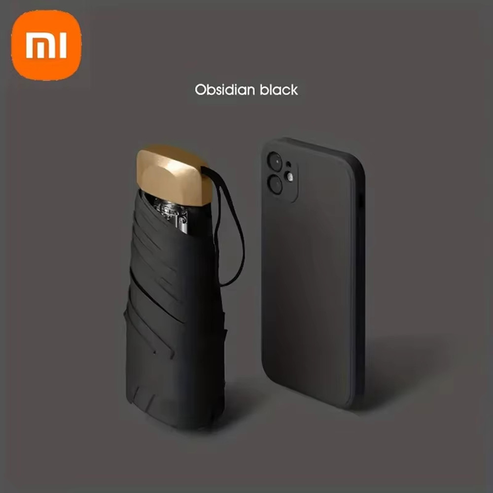 Xiaomi Mini Capsule Umbrella, Ultra Light Small Pocket Rain Umbrella with Vinyl Folding & UV Protection
