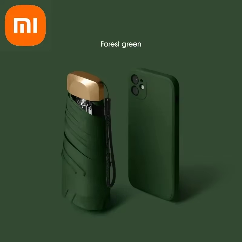 Xiaomi Mini Capsule Umbrella, Ultra Light Small Pocket Rain Umbrella with Vinyl Folding & UV Protection