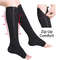 Unisex Compression Socks for Men, Women, Knee High Support Socks with Zipper, Open Toe, Thin, Stretchy for Anti-Fatigue