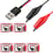 Premium Alligator Clip to USB Cable, 3.5A Copper Test Leads for Circuit & Power Supply Testing