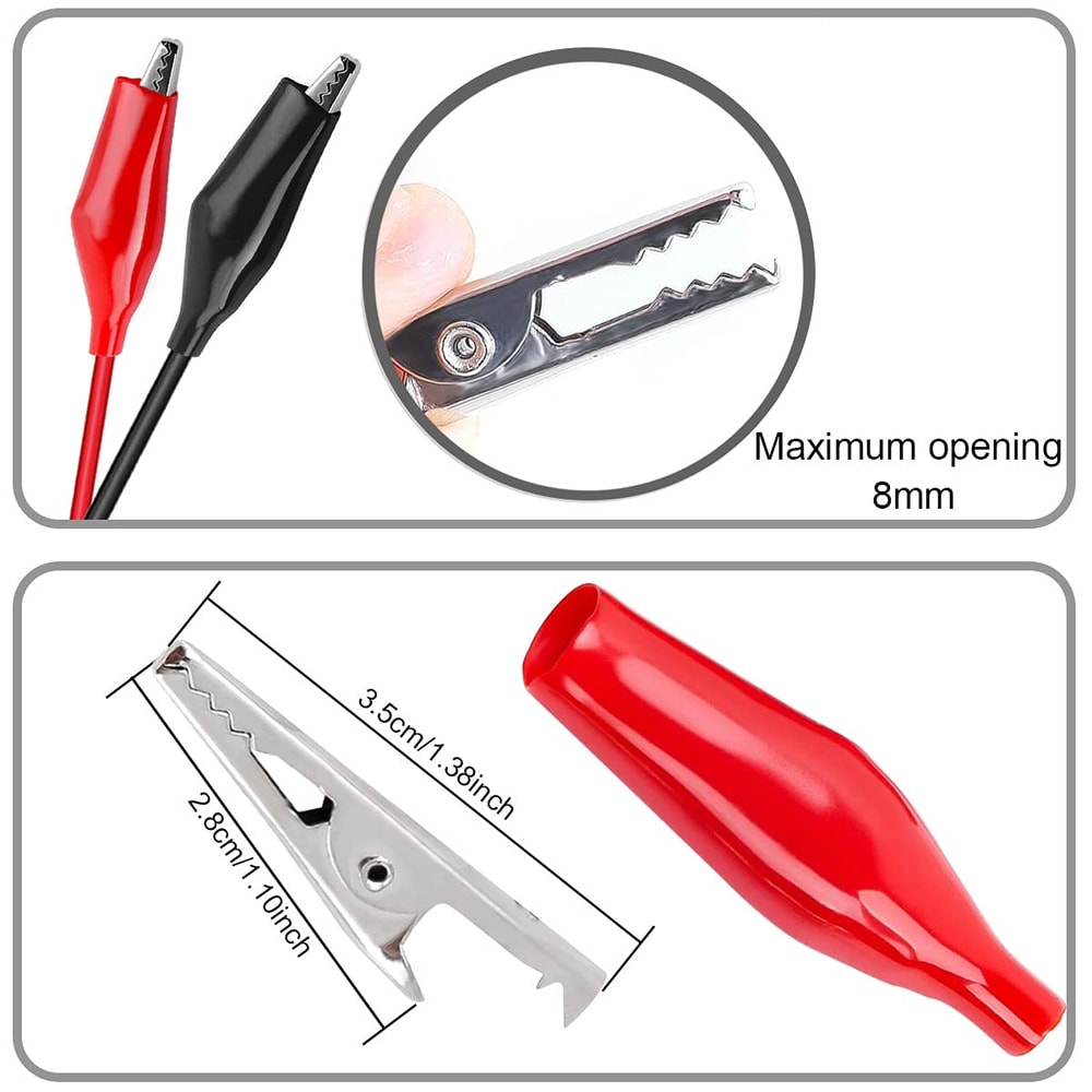 Premium Alligator Clip to USB Cable, 3.5A Copper Test Leads for Circuit & Power Supply Testing