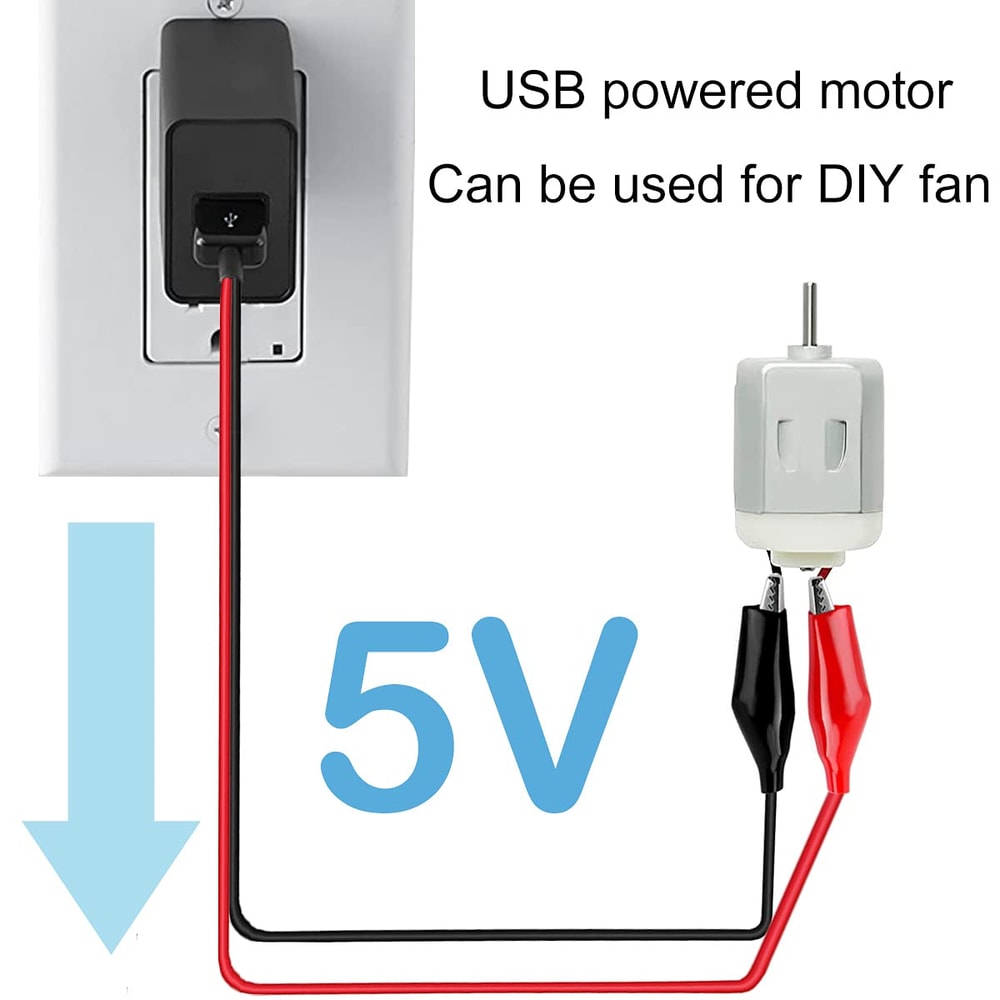 Premium Alligator Clip to USB Cable, 3.5A Copper Test Leads for Circuit & Power Supply Testing