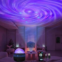 led galaxy projector light with remote control, 3-in-1 aurora, stars, and nebula night light for bedroom decoration,