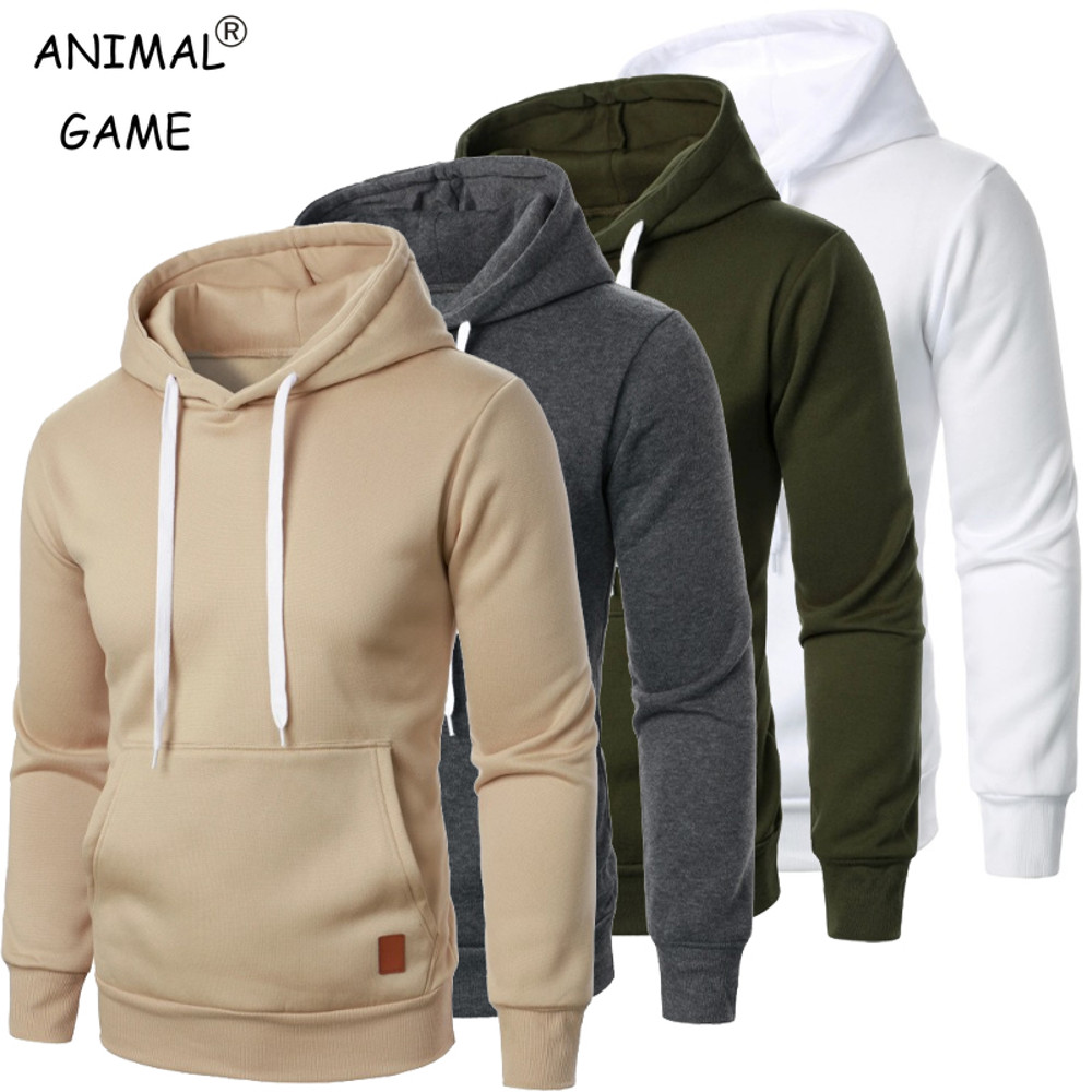 Mens Casual Hooded Pullover Lightweight Streetwear Sweatshirt With Drawstring Hood Collar 0
