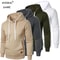 Mens Casual Hooded Pullover Lightweight Streetwear Sweatshirt With Drawstring Hood Collar 0