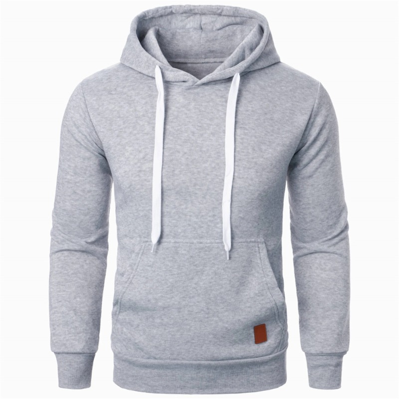 Mens Casual Hooded Pullover Lightweight Streetwear Sweatshirt With Drawstring Hood Collar 3