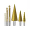 6Pcs Titanium Step Drill Bit Set, High-Speed Steel Milling Cutter for Woodworking, Metal, and Core Hole Opening