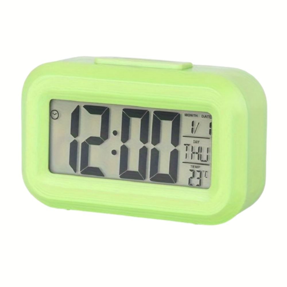 Smart Digital Alarm Clock With Large LCD Display Shows Time Temperature Calendar Date For Bedroom 6