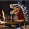 330ML Whiskey Decanter Bottle, Walking Dinosaur Monster Art Statue Glass Container, Unique Holiday Gift for Father