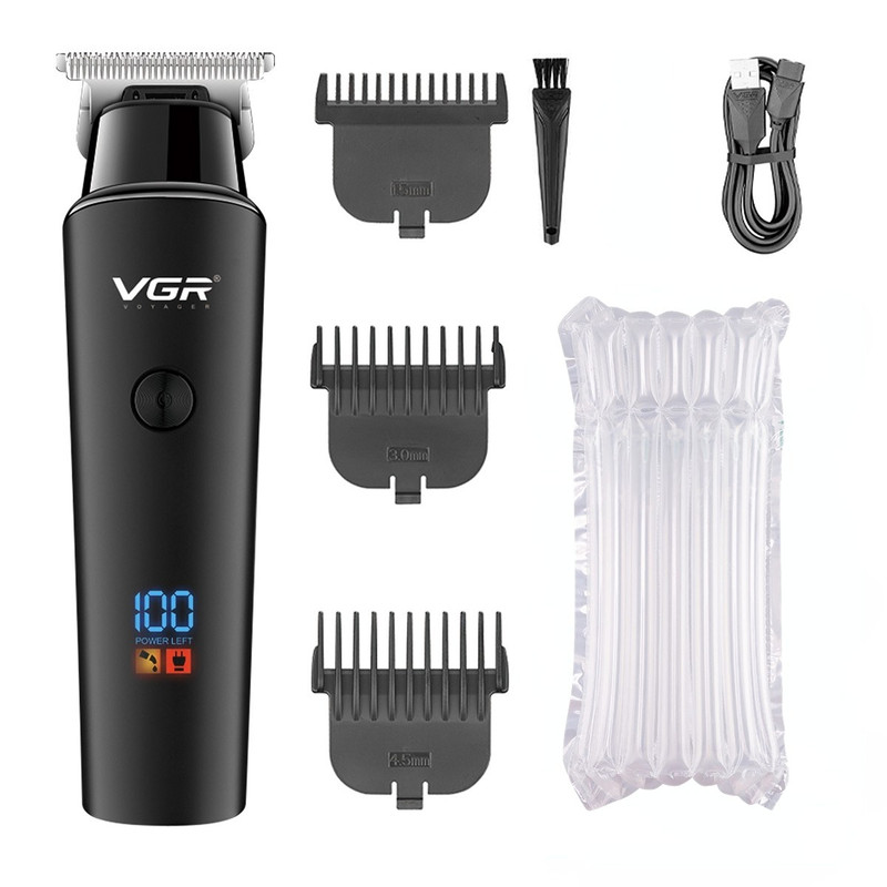 VGR Hair Trimmer Professional Cordless Rechargeable Electric Hair Clipper With LED Display Precisi 5