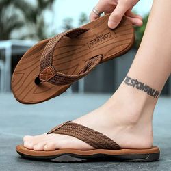 anti-slip men's flip flops for beach & leisure, comfortable casual sandals in large sizes for summer
