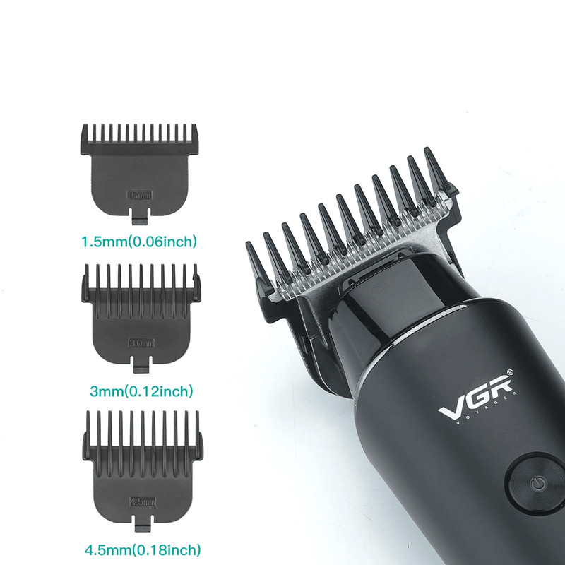 VGR Hair Trimmer Professional Cordless Rechargeable Electric Hair Clipper With LED Display Precisi 1