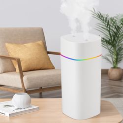 600ml usb cool mist sprayer: portable electric air humidifier & aroma oil diffuser with 7-color night light for home