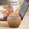 Wood Grain Humidifier & Aroma Diffuser, 500ml Ultrasonic Cool Mist Maker with Essential Oil Tray for Bedroom