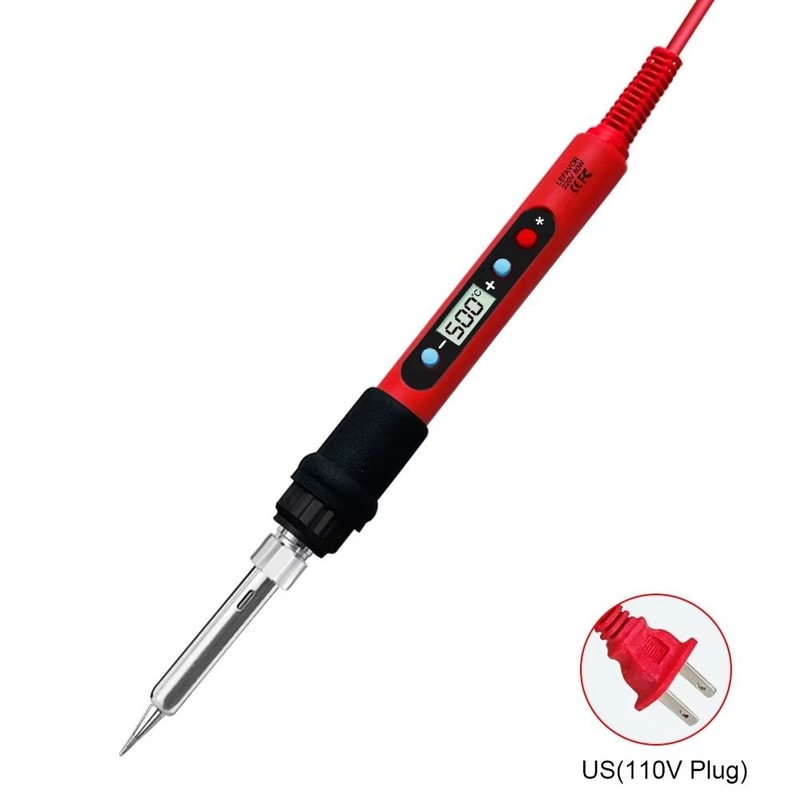 Professional 80W Soldering Iron Kit With Adjustable Temperature LCD Display Ceramic Heater Tips Twe 10