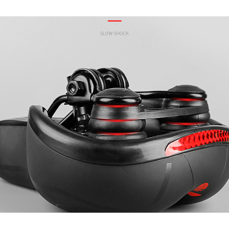 UltraComfort Wide Bike Saddle With Shock Absorbing Reflective Design Hollow Breathable Seat For Ra 1