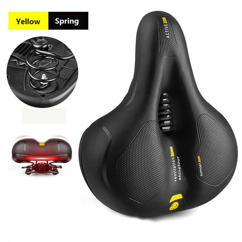 UltraComfort Wide Bike Saddle With Shock Absorbing Reflective Design Hollow Breathable Seat For Ra 7