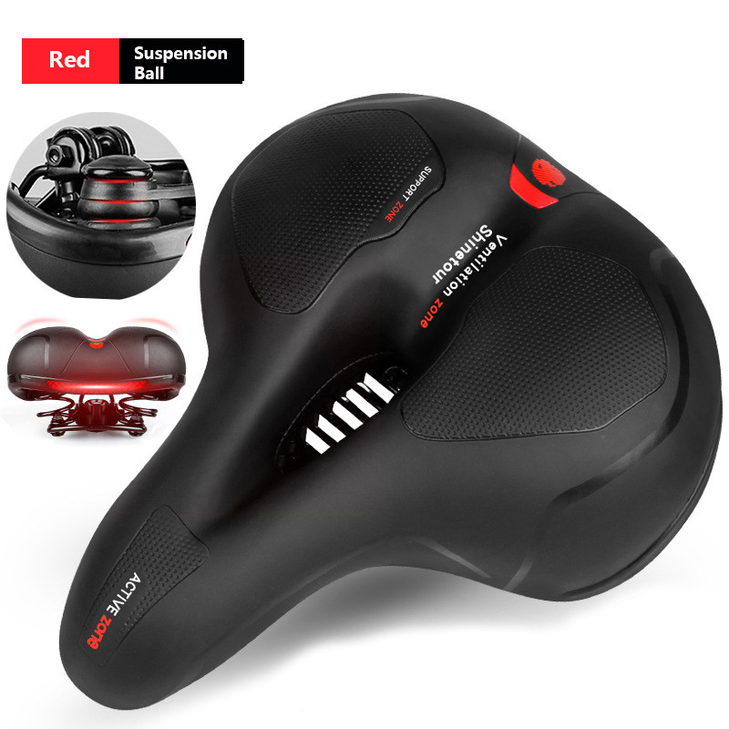 UltraComfort Wide Bike Saddle With Shock Absorbing Reflective Design Hollow Breathable Seat For Ra 6