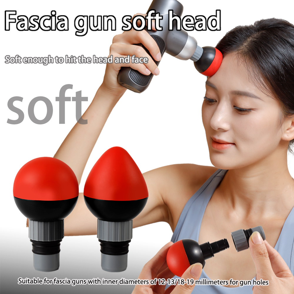 Deep Tissue Muscle Relaxation with Universal Silicone Soft Head, Caliber-Compatible Fascia Gun Massage Head Accessory