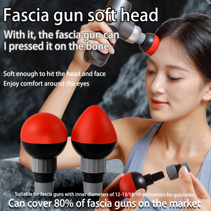 Deep Tissue Muscle Relaxation with Universal Silicone Soft Head, Caliber-Compatible Fascia Gun Massage Head Accessory