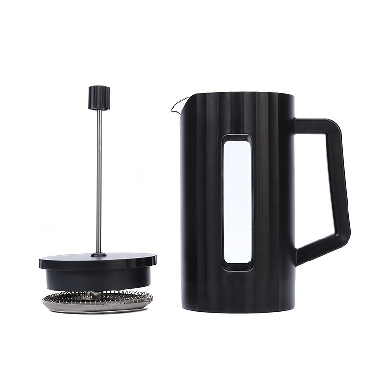 1000ML French Press Coffee Maker with Milk Frother, High Borosilicate Glass Brewer for Barista-Grade Coffee, Tea at Home