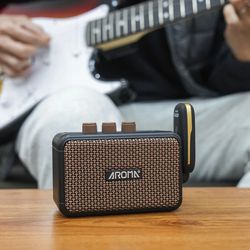 portable bluetooth guitar amp, ag-04 5w mini amplifier for electric guitar practice & wireless audio streaming