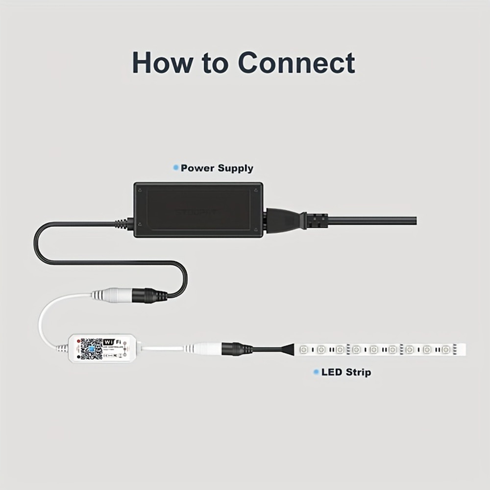 Magic Home WiFi RGBW RGB Controller for LED Strips, Works with Alexa, Google Home, Voice Control, DC12-24V Dimmer