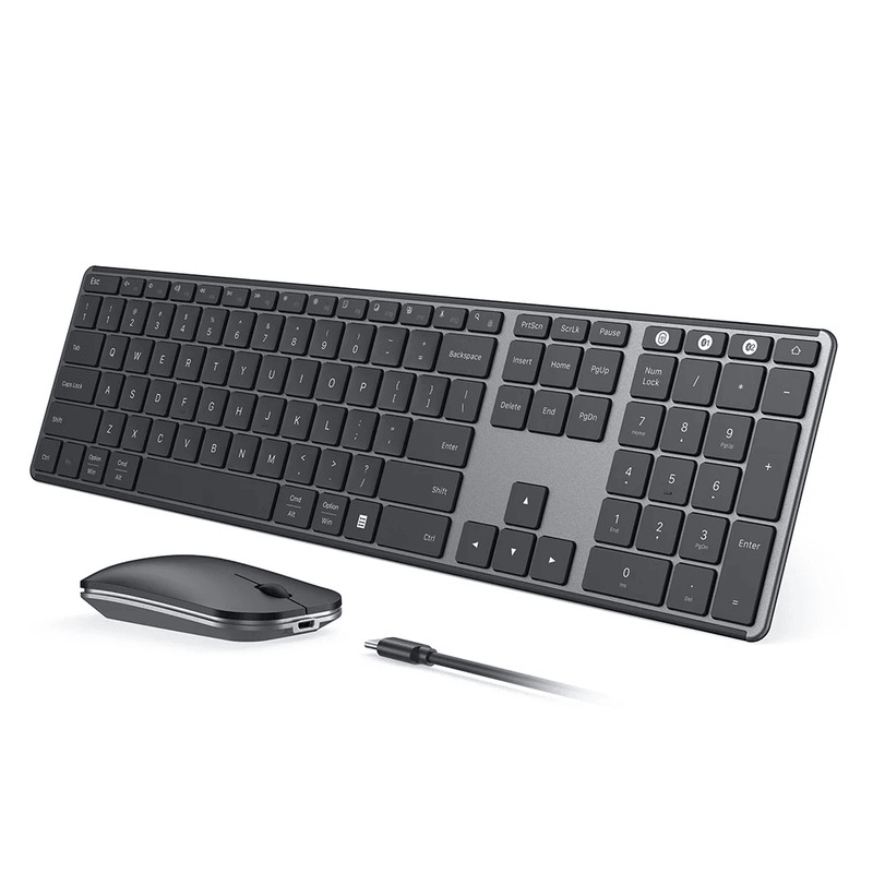 MultiDevice Bluetooth Keyboard Mouse Combo Seenda Rechargeable Slim Wireless Set For WinMac Laptop 6