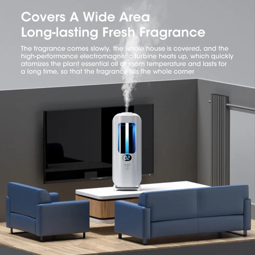 Rechargeable Aromatic Diffuser 5 Modes, Essential Oil Diffuser Machine for Home, Car with Smart Display, Colorful Light